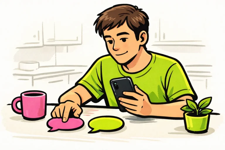 Illustratie van iemand die op een telefoon ongewenst contact op Instagram beperkt.