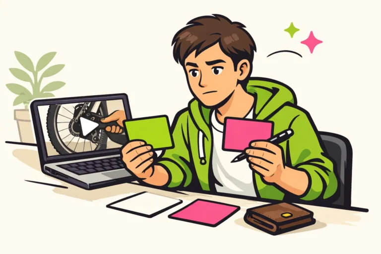 Persoon vergelijkt twee aanbiedingen voor videoweergaven naast een laptop.